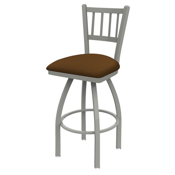 25" Swivel Counter Stool, Nickel Finish, Canter Thatch Seat